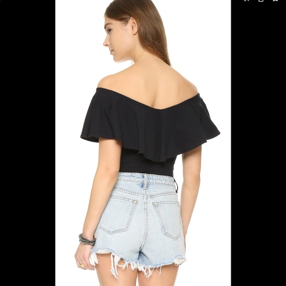 Sold Free People Off Shoulder Black Tula Top - Picture 5 of 9